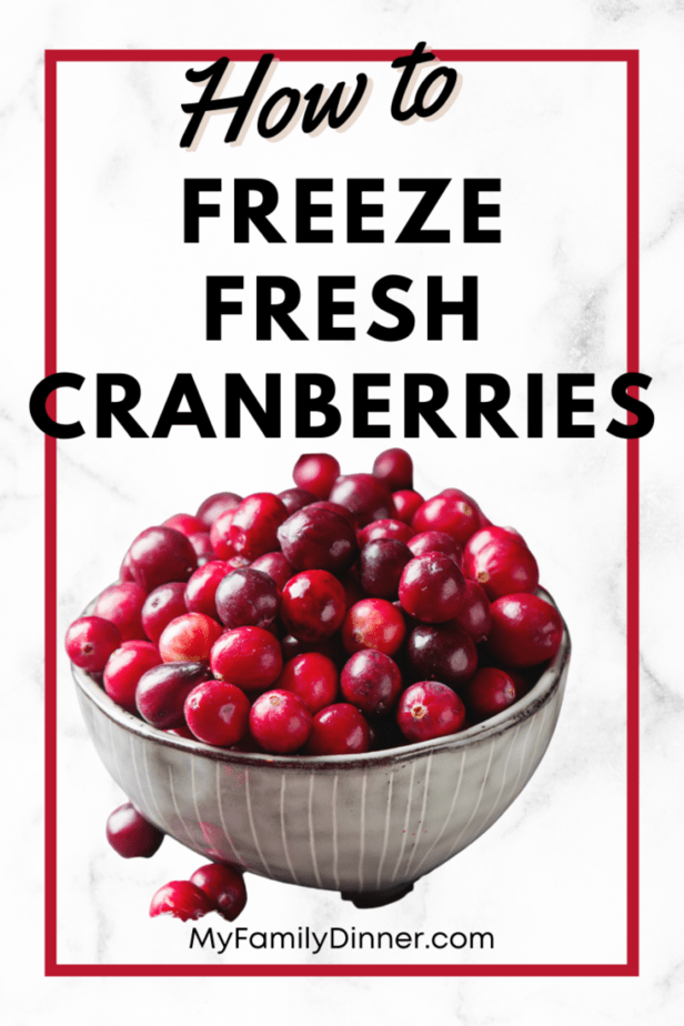 how to freeze cranberries pinterest graphic