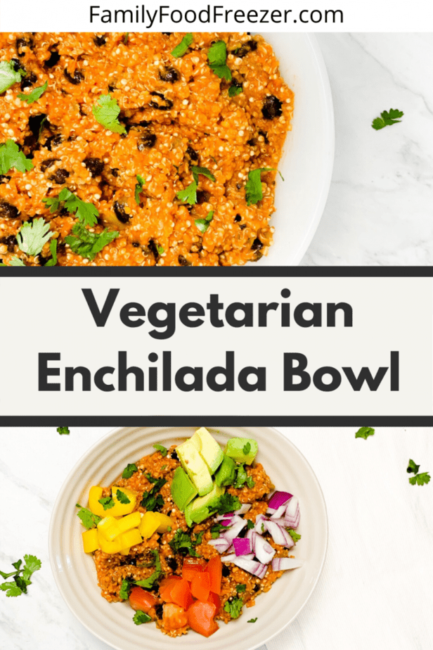 Vegetarian Enchilada Quinoa Bowl | Slow Cooker enchilada quinoa | weight watchers vegetarian recipes | vegetarian freezer dump meals | vegetarian crock pot freezer meals | vegetarian freezer crockpot meals | vegetarian crockpot freezer meals